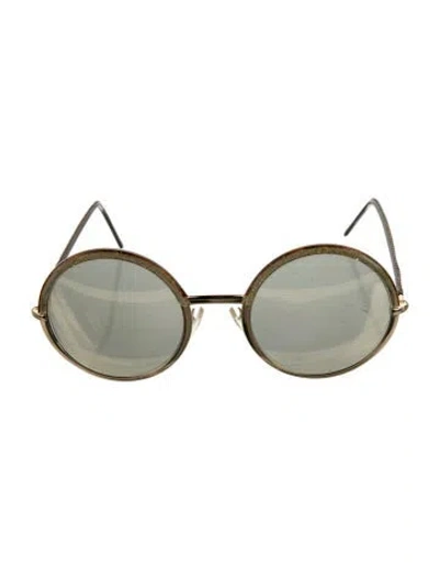 Pre-owned Cutler And Gross Round Mirrored Sunglasses