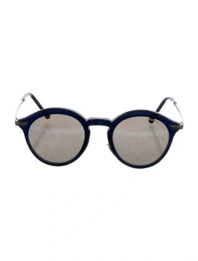 Pre-owned Cutler And Gross Round Mirrored Sunglasses In Blue