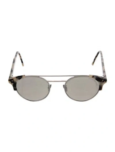 Pre-owned Cutler And Gross Round Mirrored Sunglasses In White