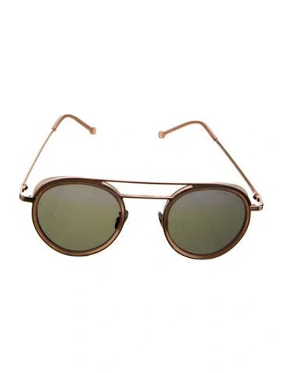 Pre-owned Cutler And Gross Round Tinted Sunglasses In Gold