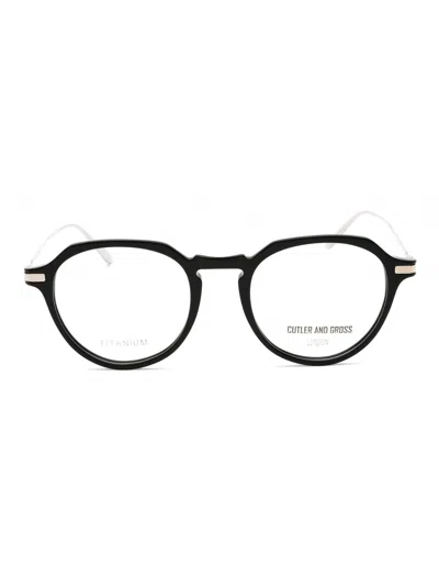Cutler And Gross Sleek Round Unisex Eyeglasses - Cg1302 In Black