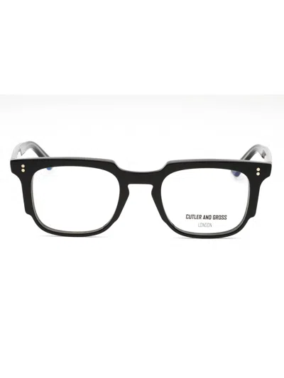 Cutler And Gross Sleek Unisex Rectangular Eyeglasses In Black