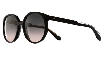 Cutler And Gross Smoke Gradient Round Ladies Sunglasses Cgsn139557 001 57 In Black