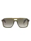 Cutler And Gross Square-frame Double-bridge Sunglasses In Green