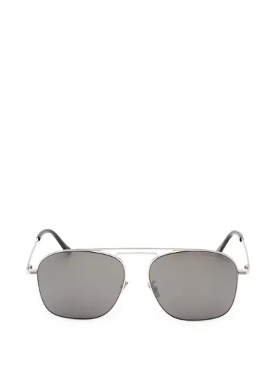 Cutler And Gross Square-frame Double-bridge Sunglasses In Metallic