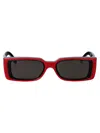 Cutler And Gross Rectangle-frame Sunglasses In Red On Black