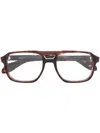 Cutler And Gross Tortoiseshell-effect Rectangle-frame Glasses In Brown