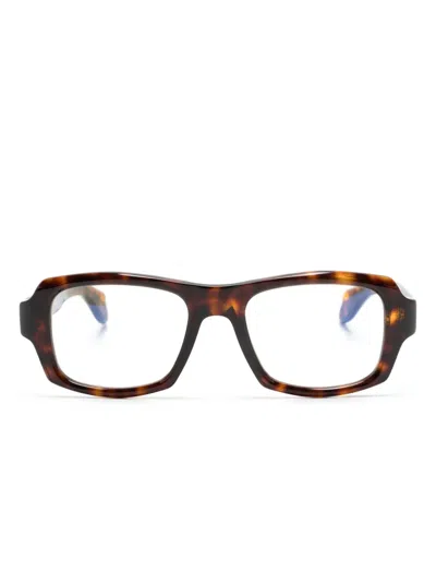 Cutler And Gross Tortoiseshell-effect Rectangle-frame Glasses In Brown