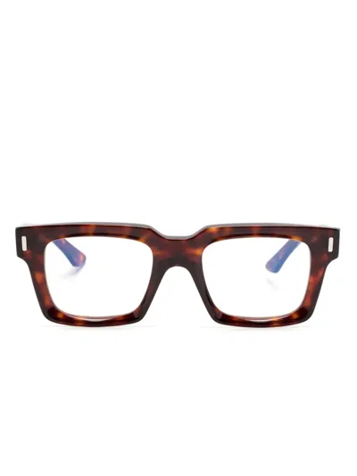 Cutler And Gross Tortoiseshell Rectangle-frame Glasses In Brown