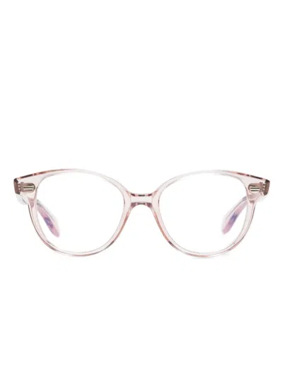 Cutler And Gross Translucent Round-frame Glasses In Pink