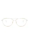 Cutler And Gross Two-tone Pilot-frame Glasses In Gold