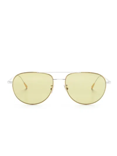 Cutler And Gross Two-tone Pilot-frame Sunglasses In Green