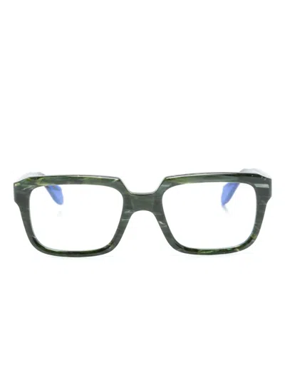 Cutler And Gross Two-tone Square-frame Glasses In Blue