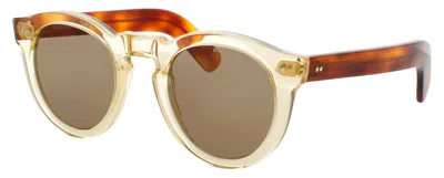 Cutler And Gross Unisex Acetate Round Sunglasses In White