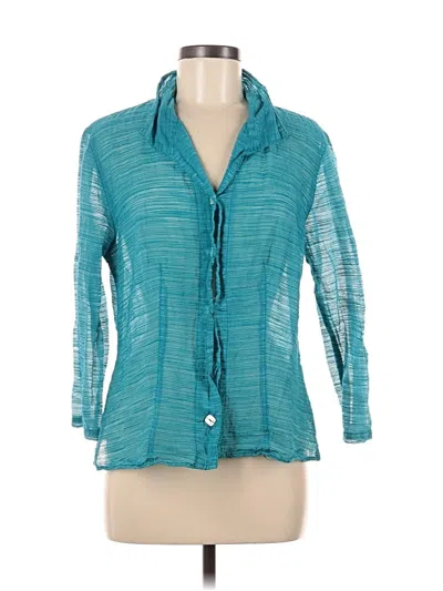 Pre-owned Cut.loose 3/4 Sleeve Button Down Shirt In Blue