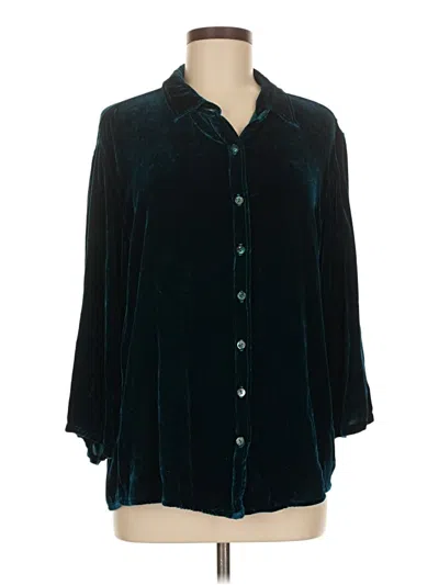 Pre-owned Cut.loose 3/4 Sleeve Button Down Shirt In Blue