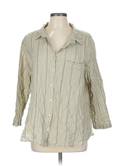 Pre-owned Cut.loose 3/4 Sleeve Button Down Shirt In Green