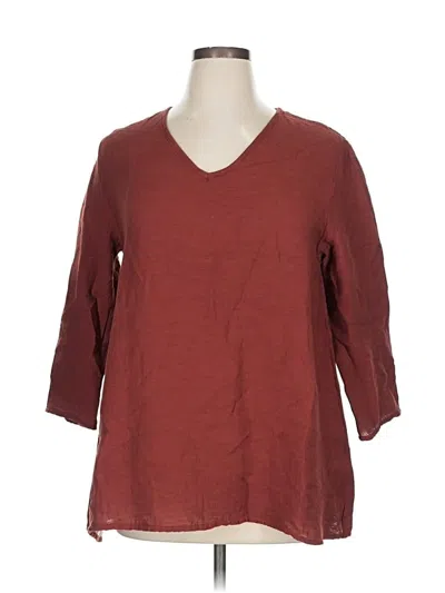 Pre-owned Cut.loose 3/4 Sleeve T-shirt In Burgundy