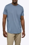 Cuts Ao Curve Hem Cotton Blend T-shirt In Blue