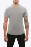 Cuts Ao Curve Hem Cotton Blend T-shirt In Dusky Graphite