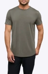 Cuts Ao Curve Hem Cotton Blend T-shirt In Green