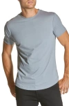 Cuts Ao Curve Hem Cotton Blend T-shirt In Stratus