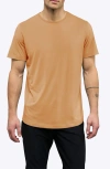 Cuts Ao Curve Hem Cotton Blend T-shirt In Orange