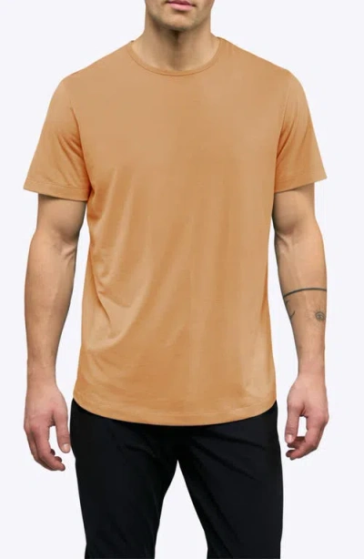 Cuts Ao Curve Hem Cotton Blend T-shirt In Orange