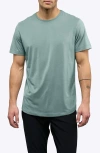 Cuts Ao Curve Hem Cotton Blend T-shirt In Blue