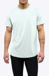 Cuts Ao Curve Hem Cotton Blend T-shirt In Blue