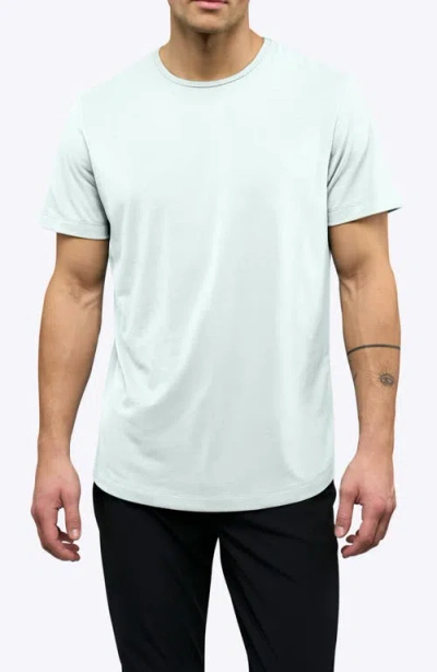 Cuts Ao Curve Hem Cotton Blend T-shirt In Blue