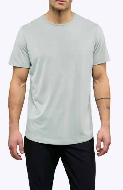 Cuts Ao Curve Hem Cotton Blend T-shirt In Blue