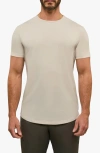 Cuts Ao Curve Hem Cotton Blend T-shirt In Brown