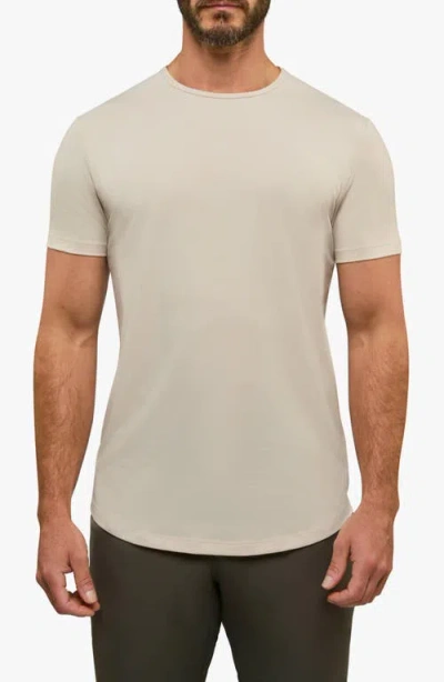Cuts Ao Curve Hem Cotton Blend T-shirt In Brown