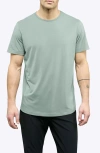 Cuts Ao Curve Hem Cotton Blend T-shirt In Green