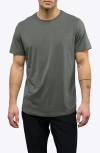 Cuts Ao Curve Hem Cotton Blend T-shirt In Green