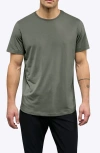 Cuts Ao Curve Hem Cotton Blend T-shirt In Green