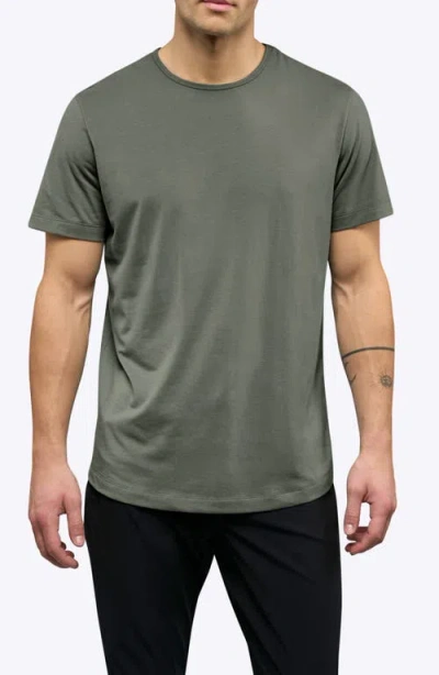 Cuts Ao Curve Hem Cotton Blend T-shirt In Green