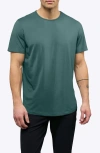 Cuts Ao Curve Hem Cotton Blend T-shirt In Green