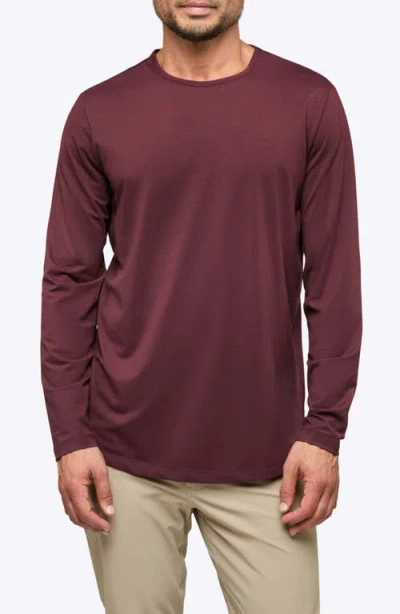 Cuts Ao Curved Hem Long Sleeve T-shirt In Burgundy