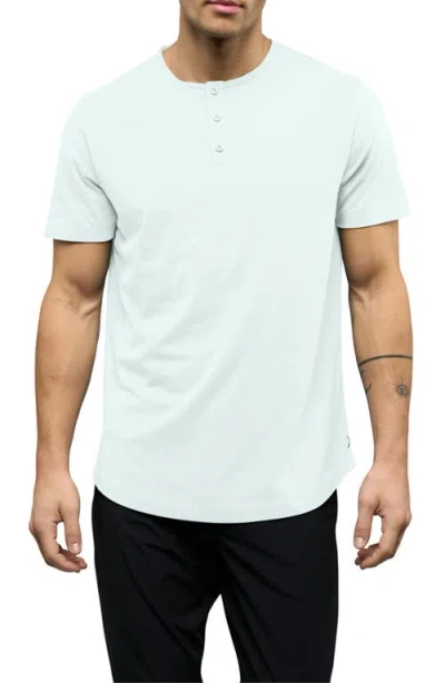 Cuts Ao Curved Hem Short Sleeve Henley In Blue