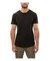Cuts Ao Henley Curve Hem T-shirt In Black