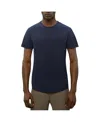Cuts Ao Henley Curve Hem T-shirt In Blue