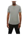 Cuts Ao Henley Curve Hem T-shirt In Gray