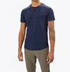 Cuts Ao Henley Curve Tee In Pacific Blue In Blue