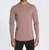 Cuts Ao Long Sleeve Curve Hem Tee In Mountain Mist In Pink