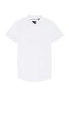 Cuts Trim Fit V-neck Cotton Blend T-shirt In White