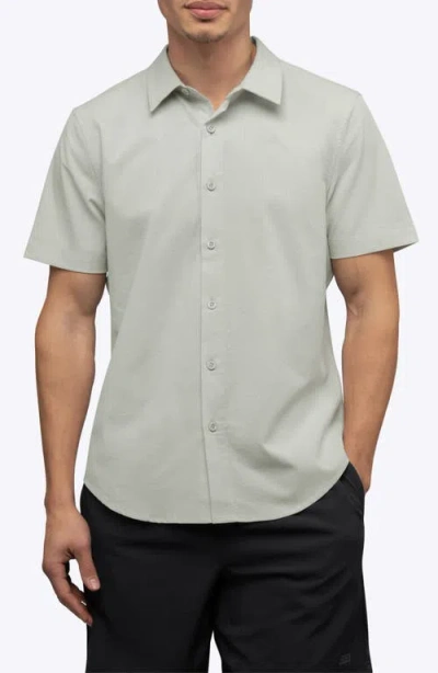 Cuts Crossover Performance Short Sleeve Button-up Shirt In Green