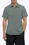 Cuts Crossover Performance Short Sleeve Button-up Shirt In Green