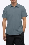 Cuts Crossover Performance Short Sleeve Button-up Shirt In Green